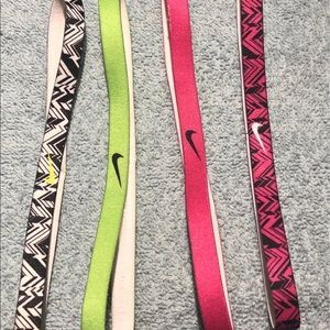 Nike 4 Headbands  for women green, pink, black, red.